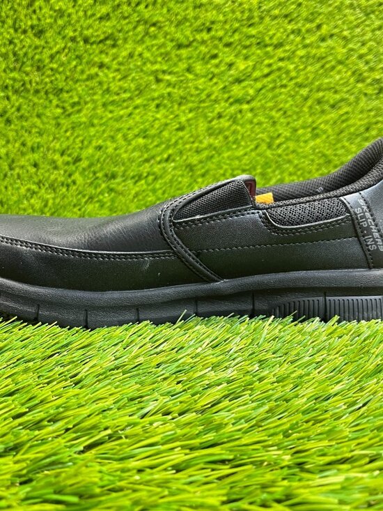 Skechers Nampa Broxtin Mens Size 7 Black Athletic Leather Slip-On Work Shoes main image 8